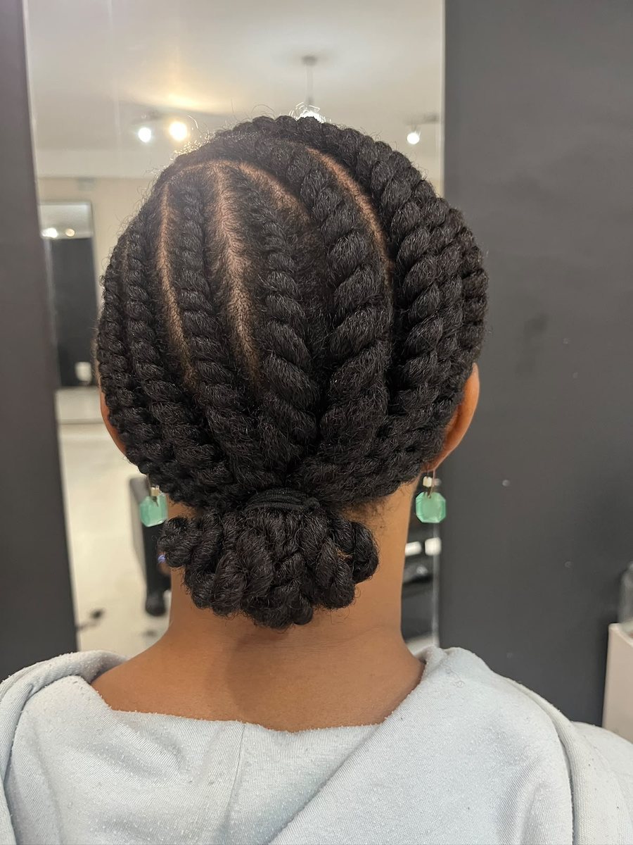 Twists into a bun