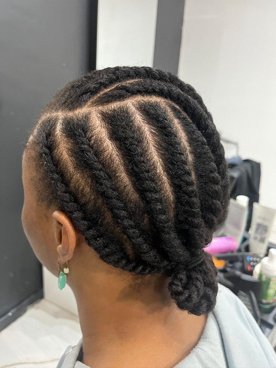 Twists, low bun