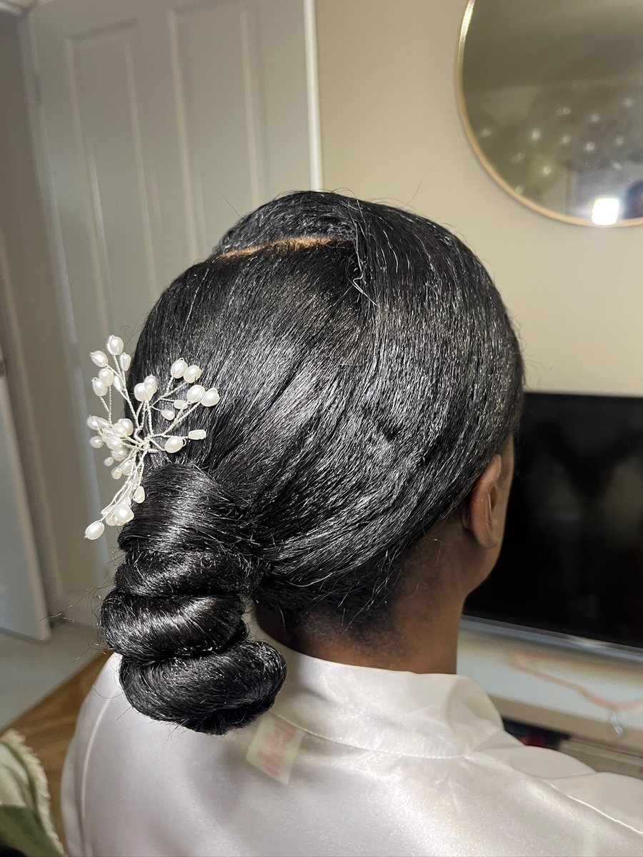 Updo with pearl pin